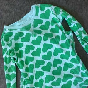 Primary Organic Cotton Green/Blue Heart PJ’s 4-5